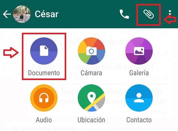 compartir archivos whatsapp