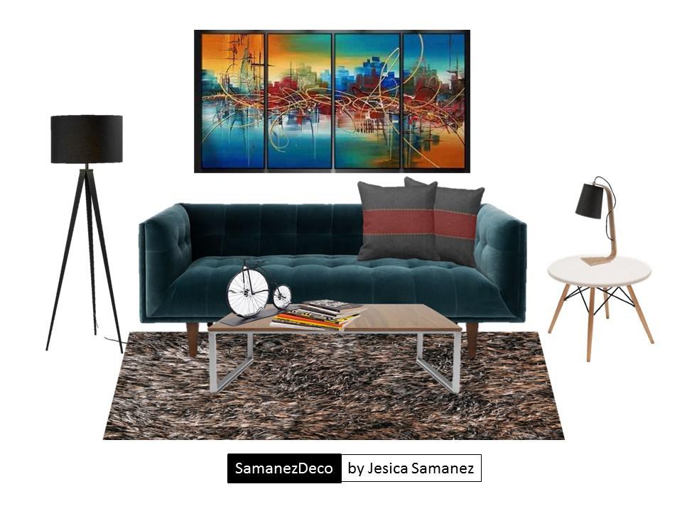 Una sala invernal también puede tener color. SamanezDeco.