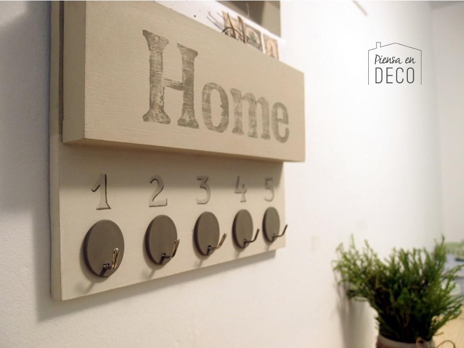 diy colgador de llaves, con portanotas