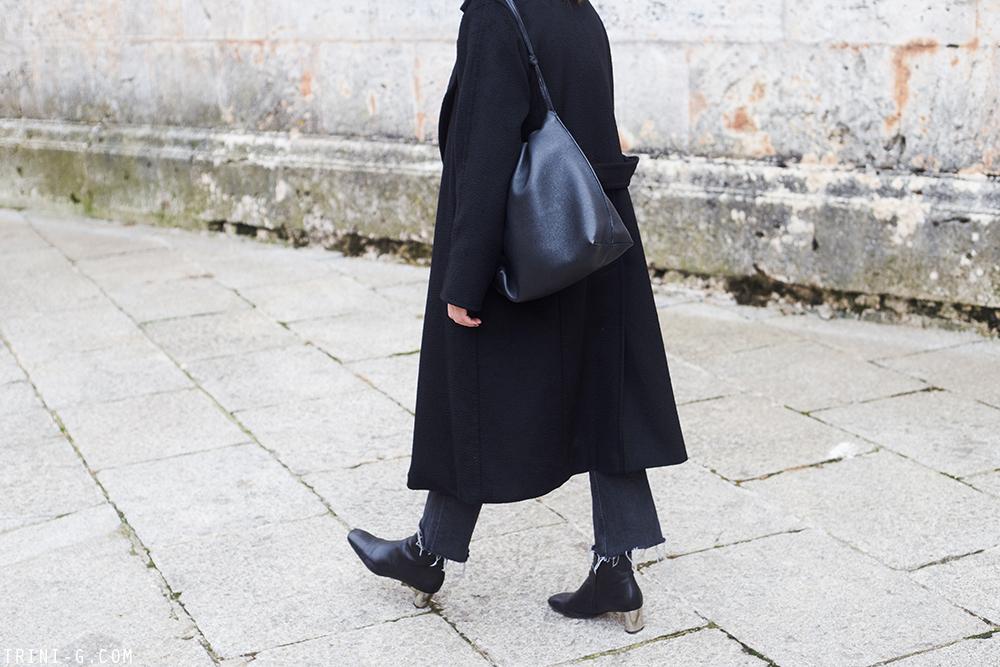 Trini | MaxMara Manuela coat The Row bag Céline Bam Bam ankle boots