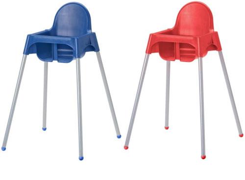 Imagen de la trona ikea azul y roja