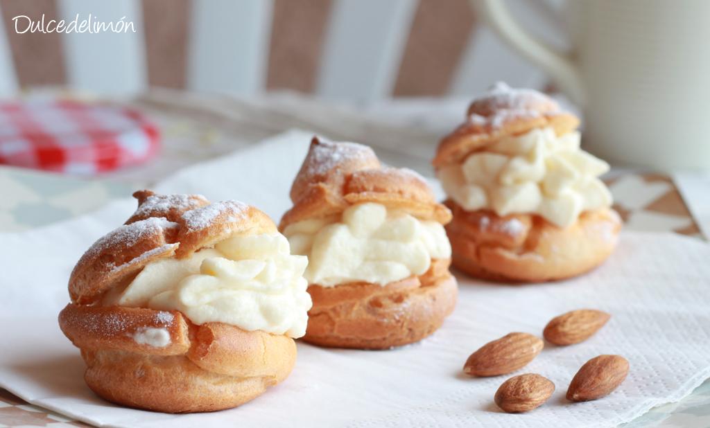 Profiteroles de mousse de almendra