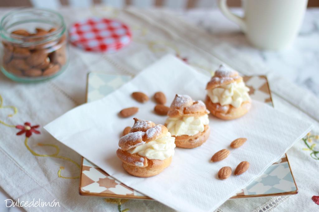 Profiteroles de mousse de almendra