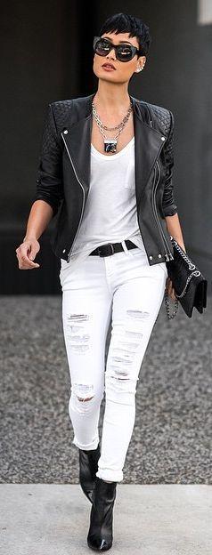 Looks con jeans blancos