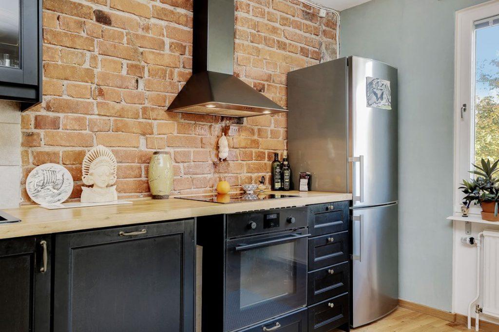 Mini cocina con ladrillo visto para 39m2 | Decoración