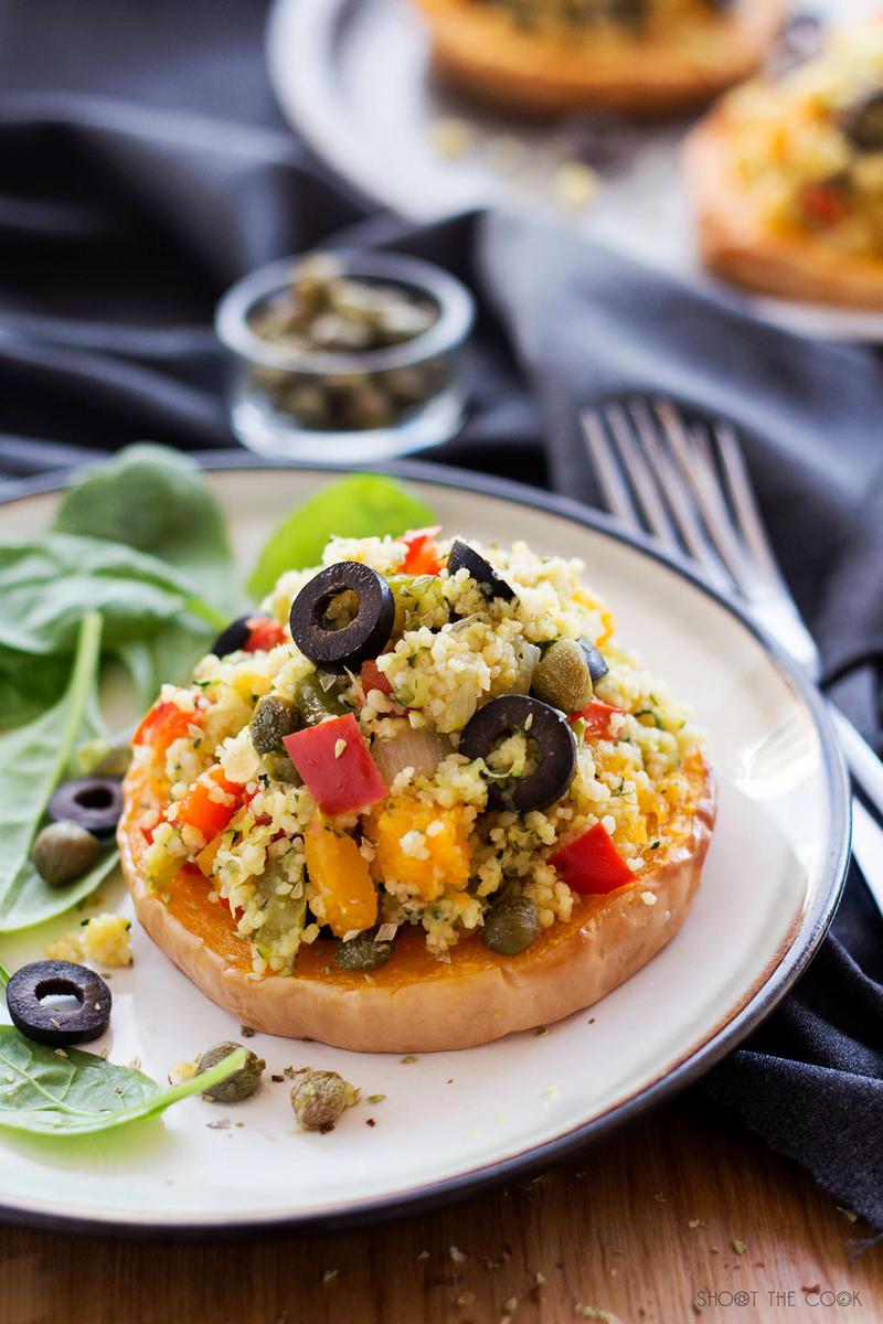 troncos calabaza con cuscus receta