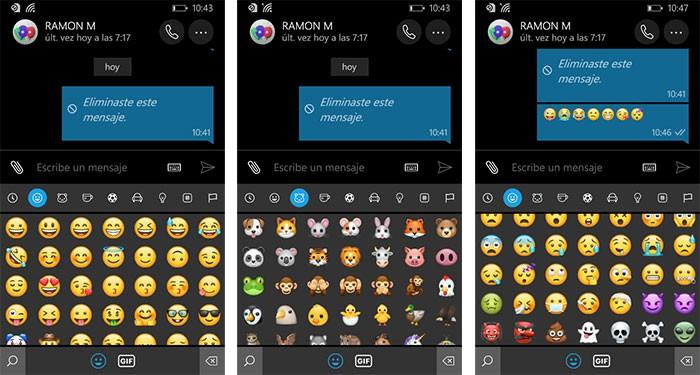 imagen WhatsApp para Windows 10 Mobile nuevos emojis