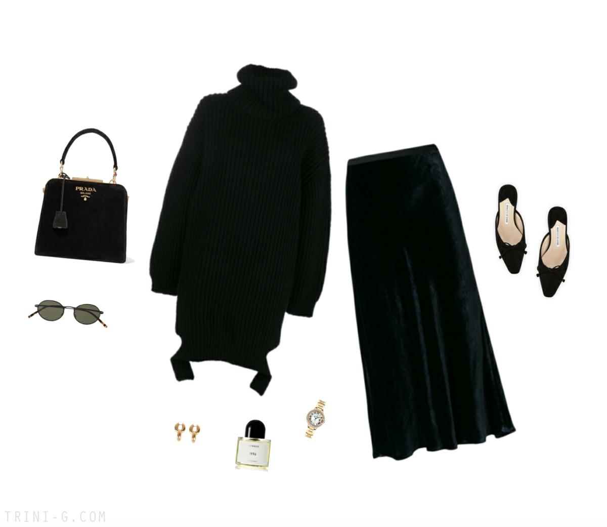 Trini |Vince skirt Balenciaga sweater