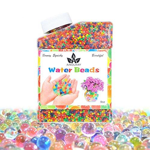 Ainolway Perlas de agua, 260 ml (más 30.000 unidades) bolas de cristal que crecen por arte de magia para juego infantil sensorial