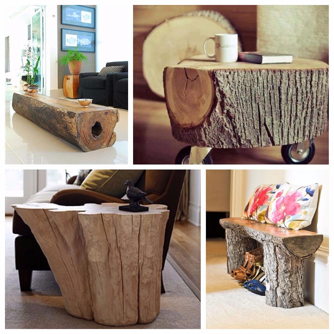 Decoración con troncos de madera - DIY natural