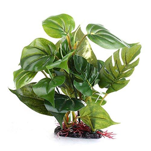 UEETEK Acuario artificial planta plástico bajo el agua hojas de hierba verde para pescado tanque acuario Adorno decoración