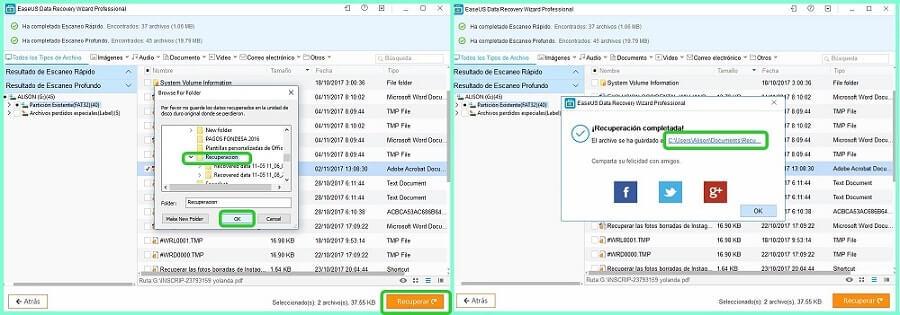 recuperación de datos