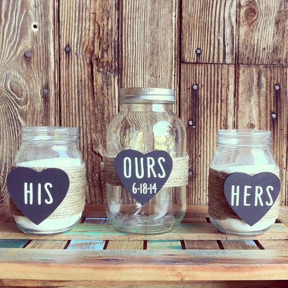 ceremonia de la arena tarros