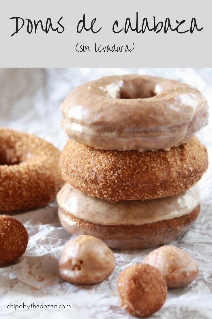 Donas de calabaza/zapallo (sin levadura), con canela y decorado