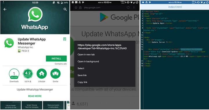 fake de whatsapp en forma de actualizacion obtiene mas de un millon de descargas en Android