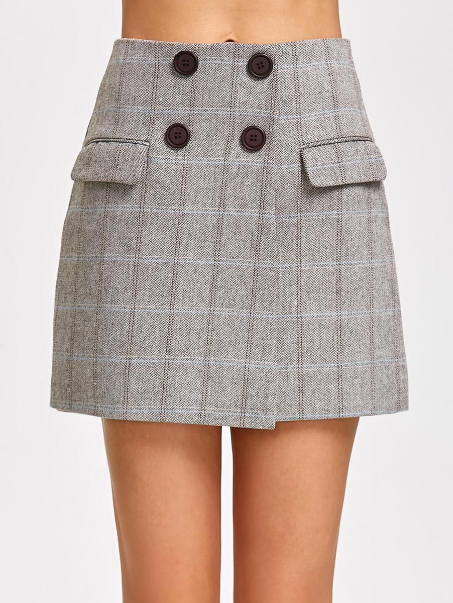 Falda doble abotonadura