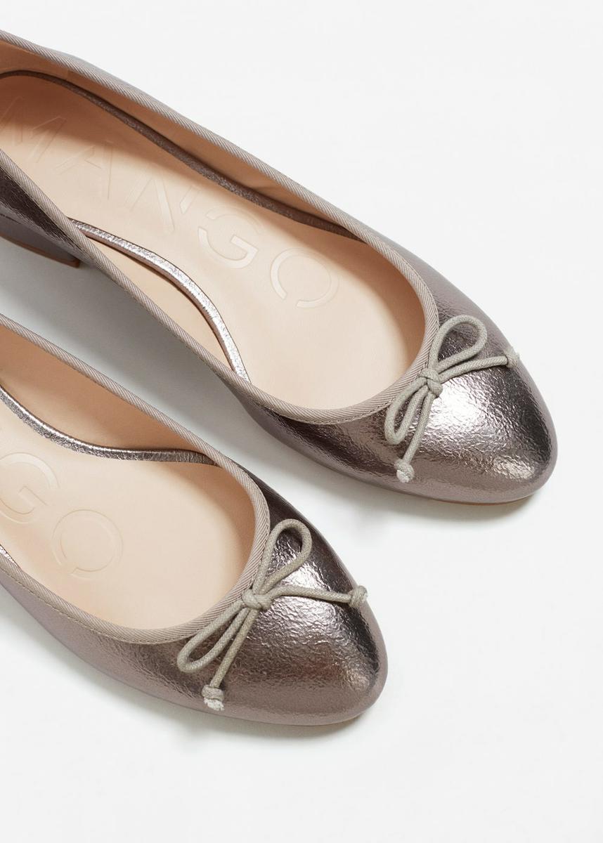 flats metalizados para novia mango