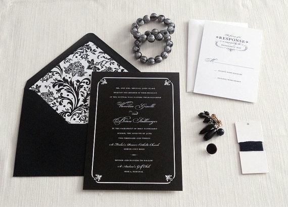 Invitacion boda negro