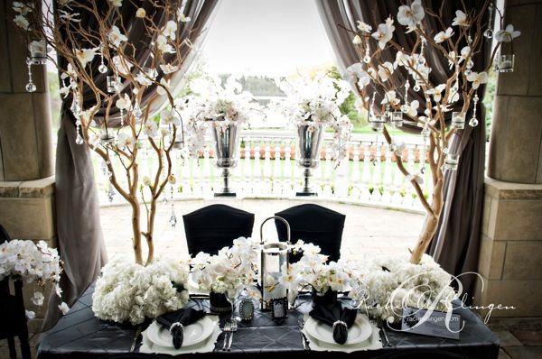 mesa de novios boda negro