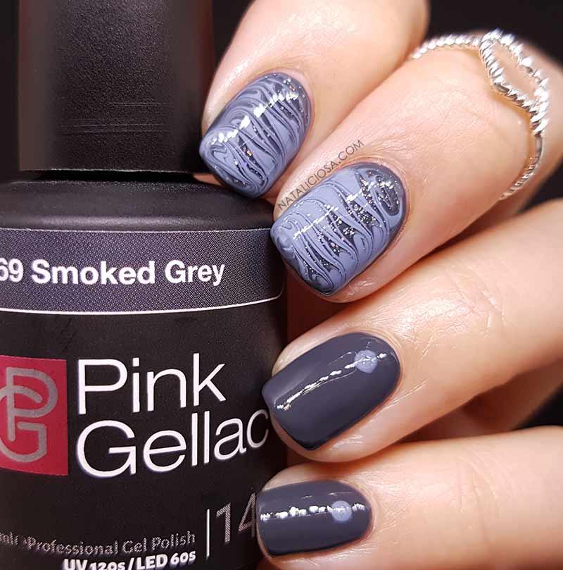 manicura facil paso a paso para invitadas de boda en tonos grises y azul claro con purpurina y palillos decoracion sencilla y elegante pink gellac opiniones
