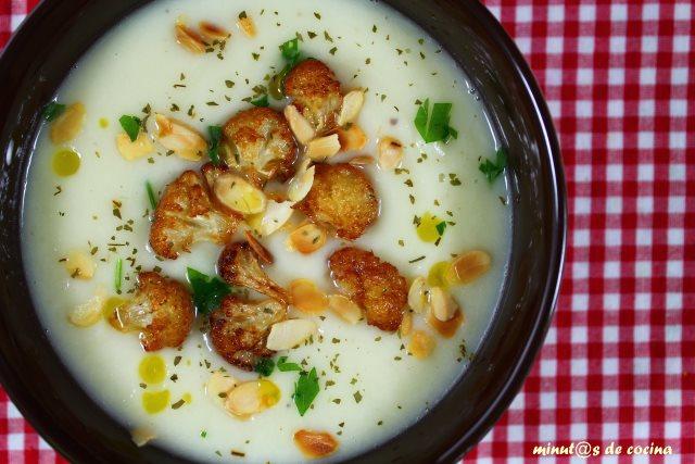 crema de coliflor y almendra