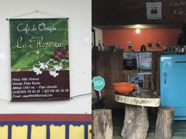 Fachada del Café La Floresta en Pijao