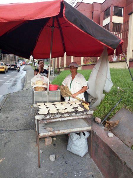 Puesto de arepas en Gastronomía cafetera