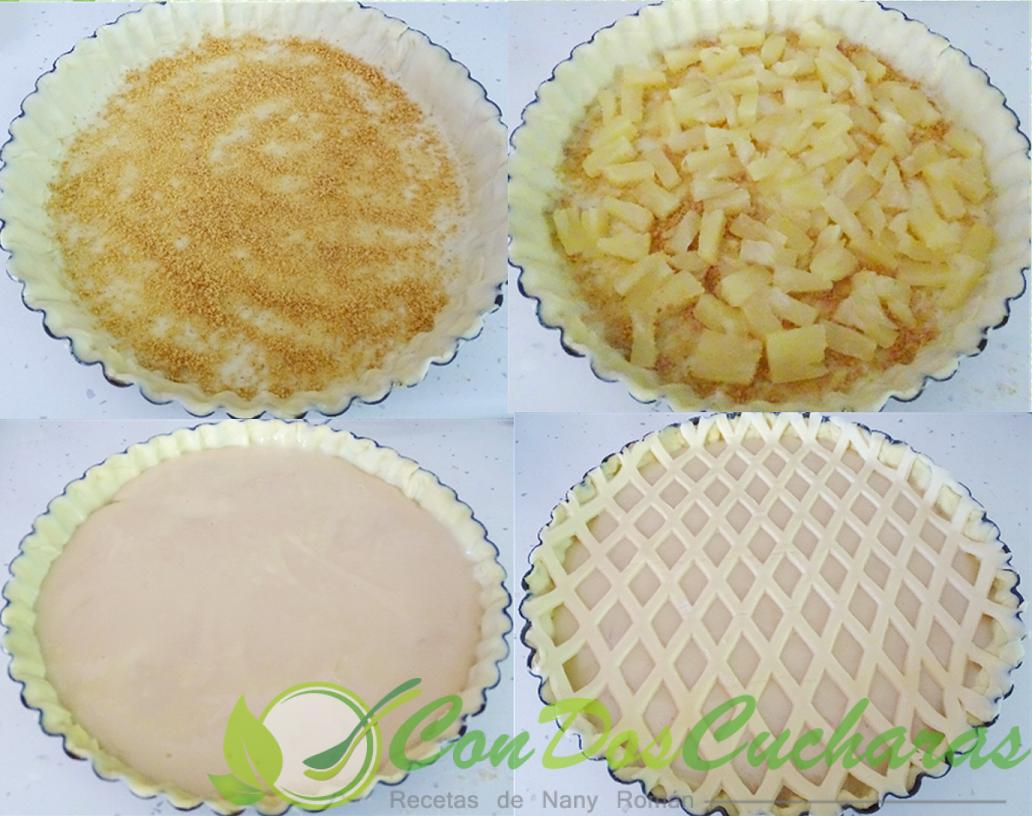 Tarta de piña con crema