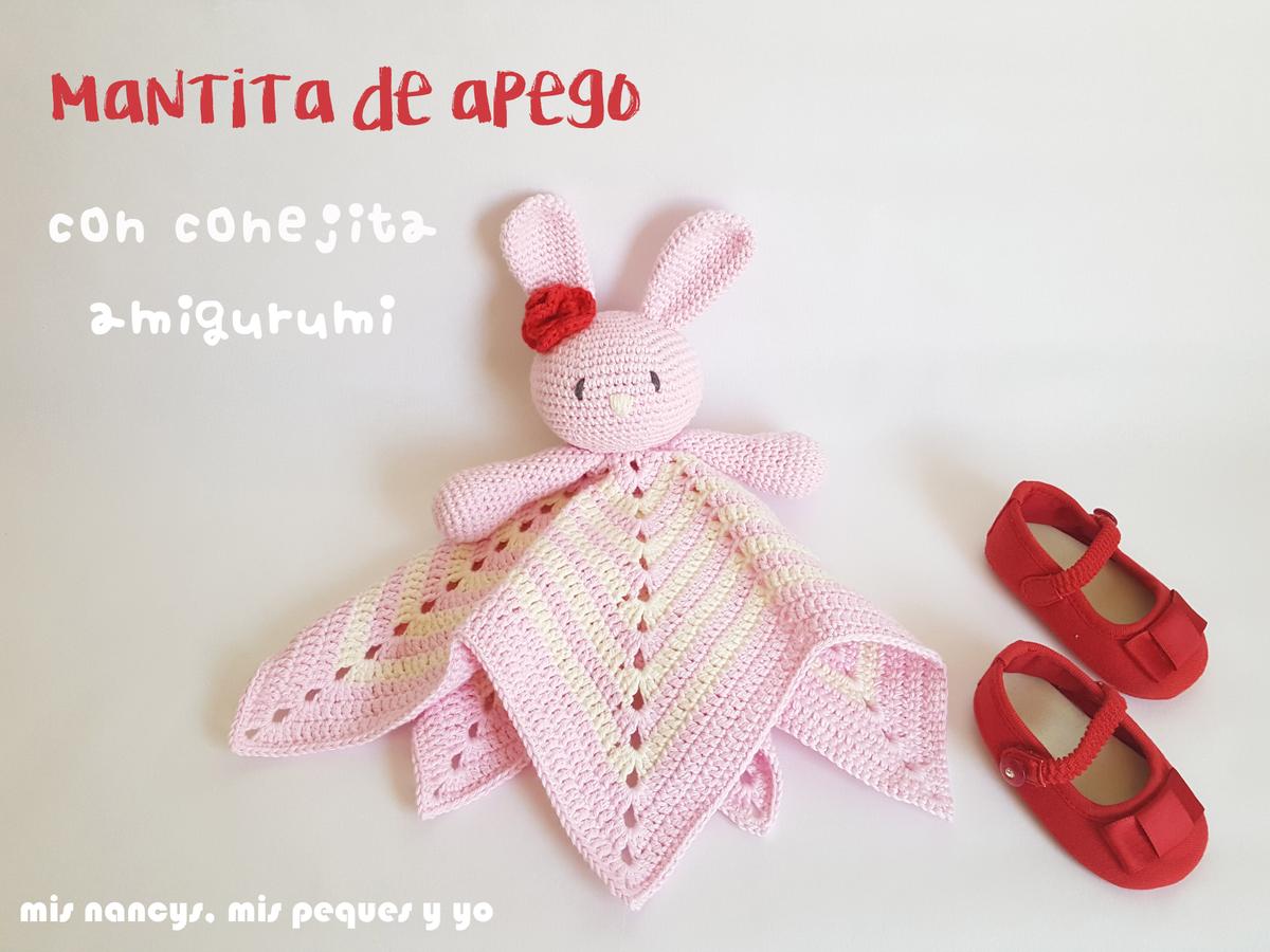 mis nancys, mis peques y yo, manta de apego con conejita amigurumi