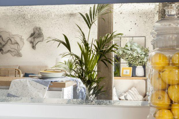 espejo picado en cocina