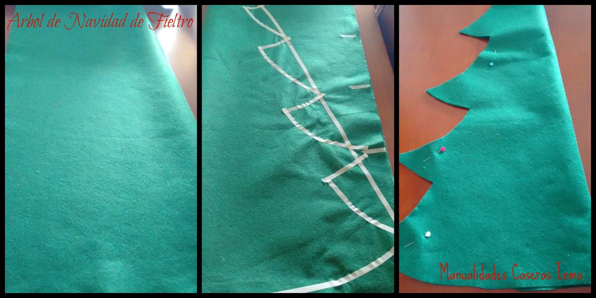 Manualidades Caseras Inma_ Árbol de Navidad de fieltro como hacer el perfil del árbol