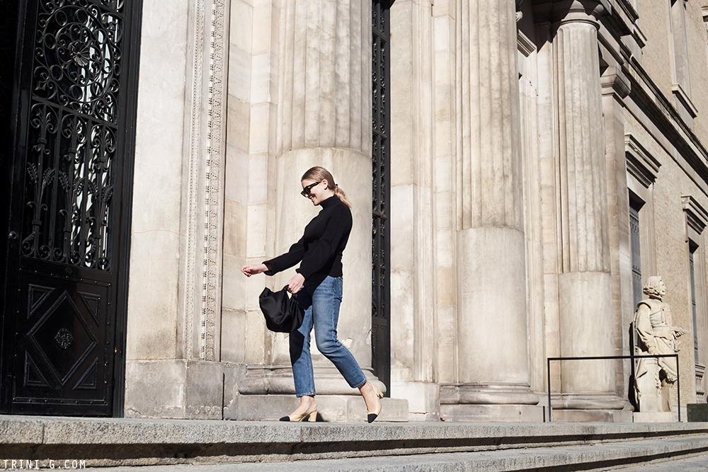 Trini | Jacquemus sweater Acne Studios jeans