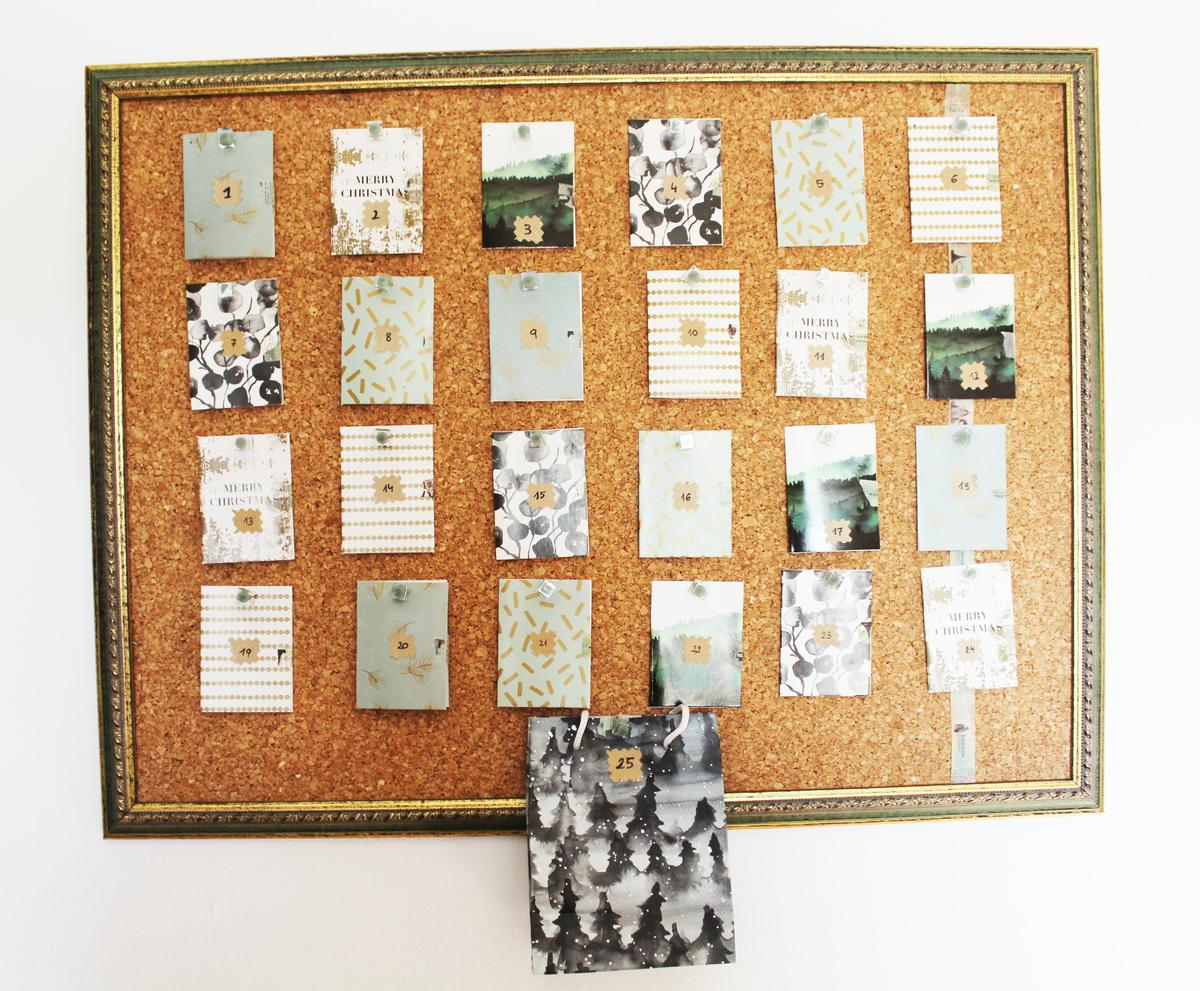 calendario de adviento - el resultado final de este diy facil para Navidad con niños