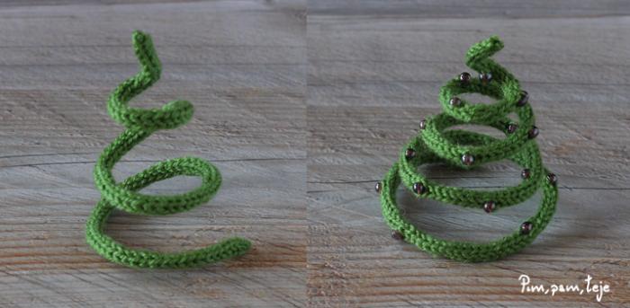 Cómo tejer un adorno navideño con tricotín