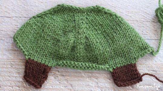 Árbol de navidad tejido a dos agujas