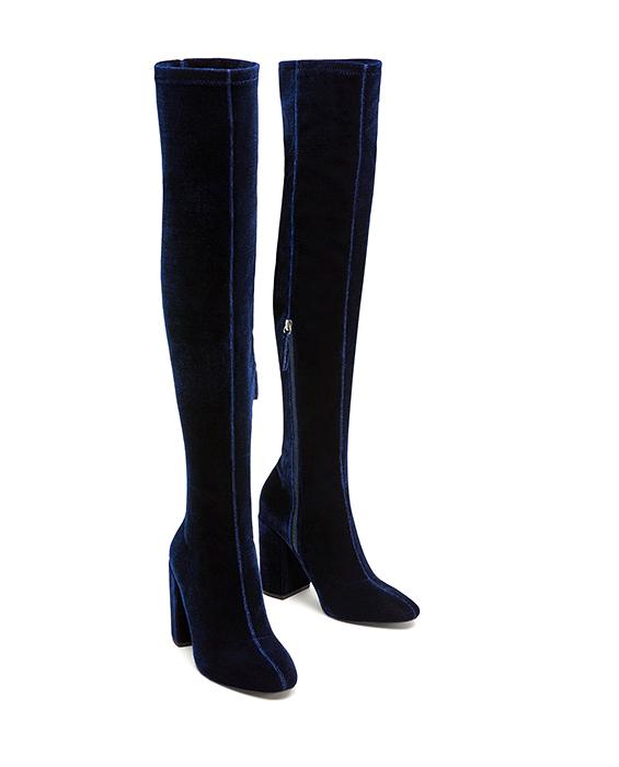 Botas XL terciopelo azul