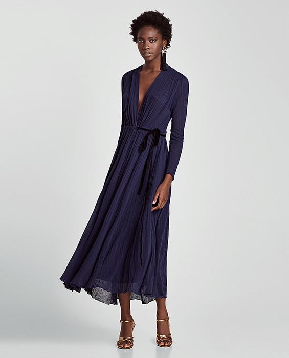 Vestido largo azul noche