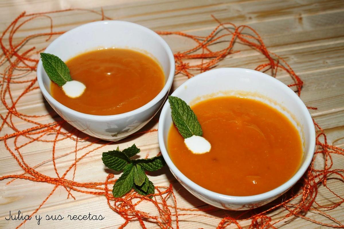 crema de calabaza con manzana