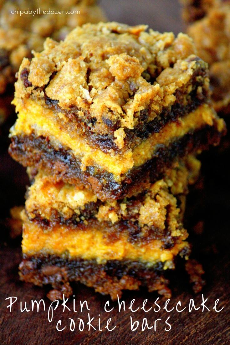 Barras de galletas con cheesecake de calabaza