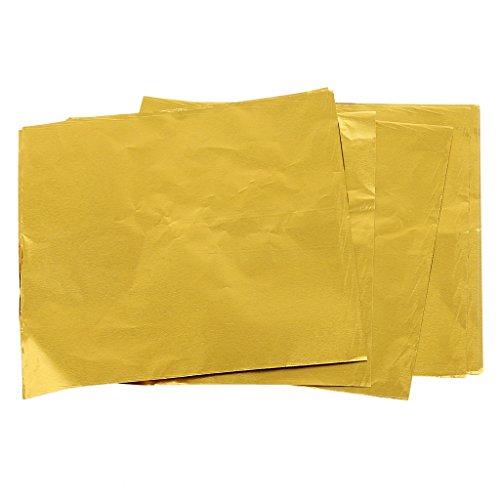 100x Paquete De Hoja De Papel De Aluminio De Aluminio Bricolaje Envoltorios De Papel Dulce De Chocolate - Dorado, 8 x 8 cm
