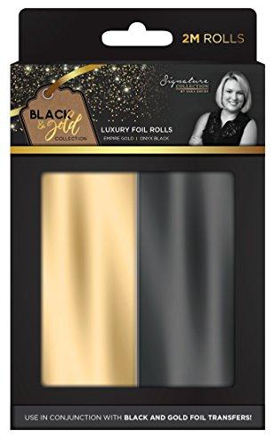 Sara Firma Negro y dorado "rollos de papel de aluminio, multicolor, Pack de 2