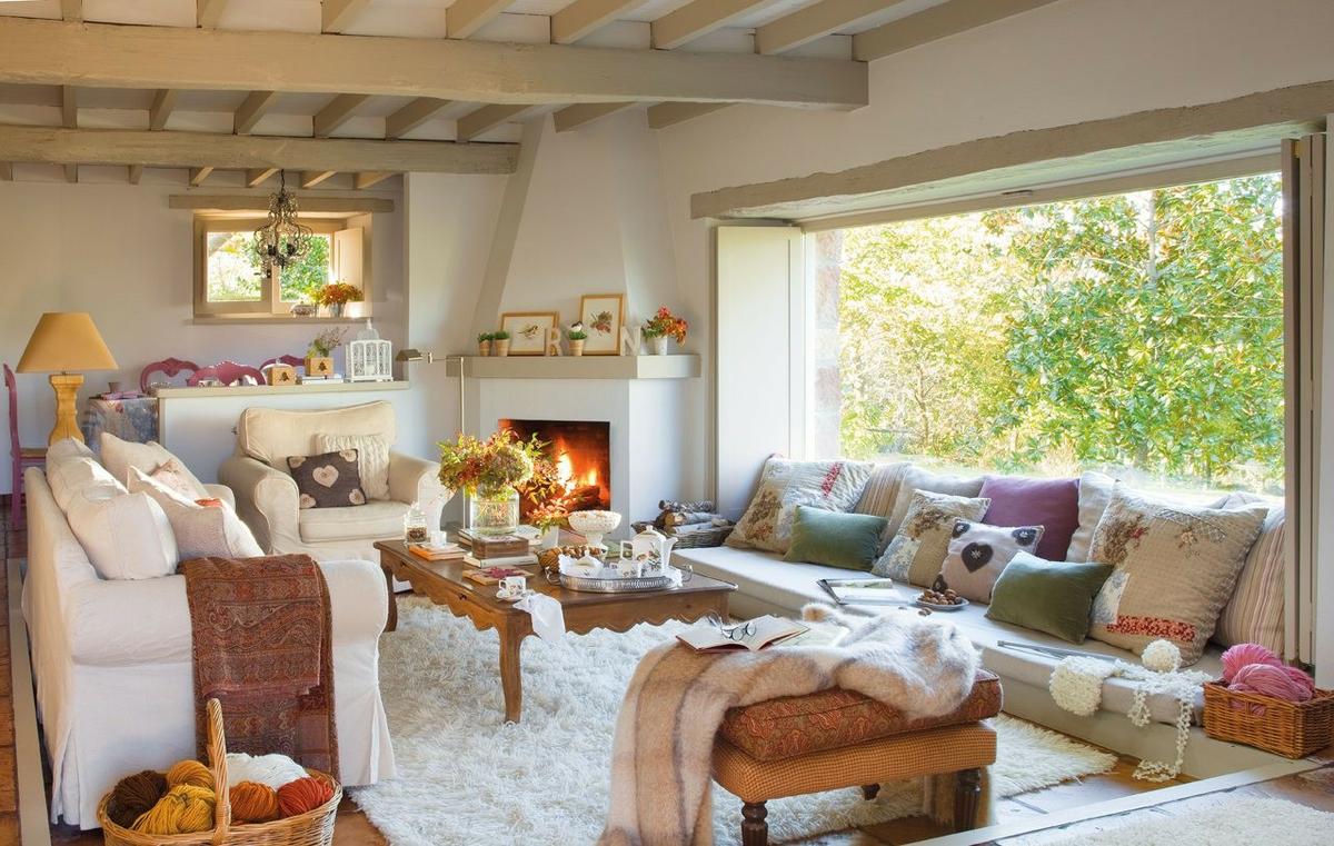 salon con chimenea