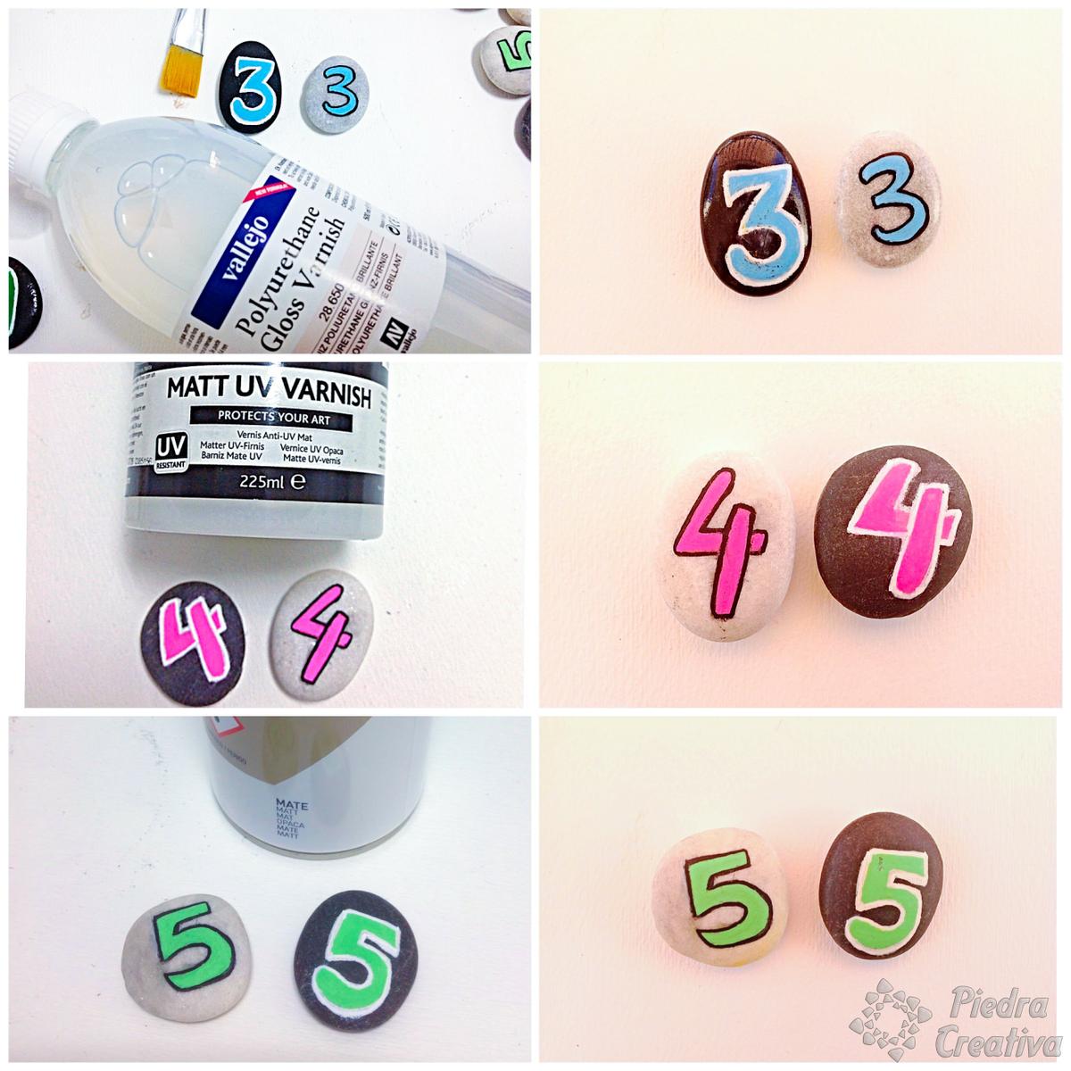 Prueba de barniz para piedras pintadas