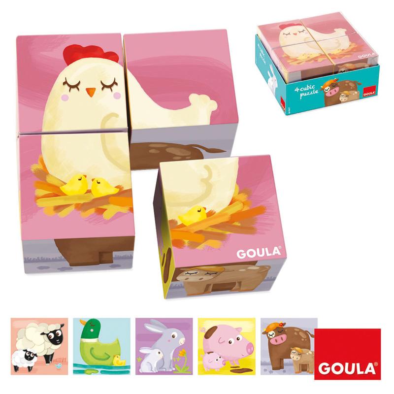 Puzzle 4 cubos granja