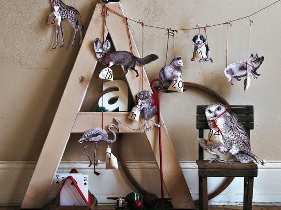 advent calendar with print animals