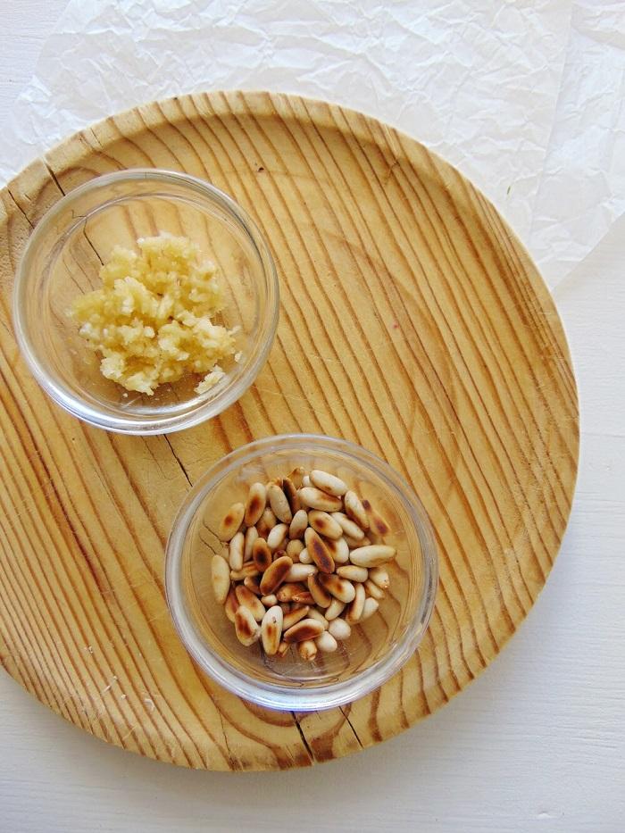 tallarines de calabaza con acelgas y ricotta