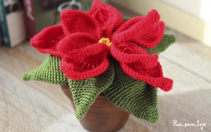 Cómo tejer una flor de pascua de ganchillo