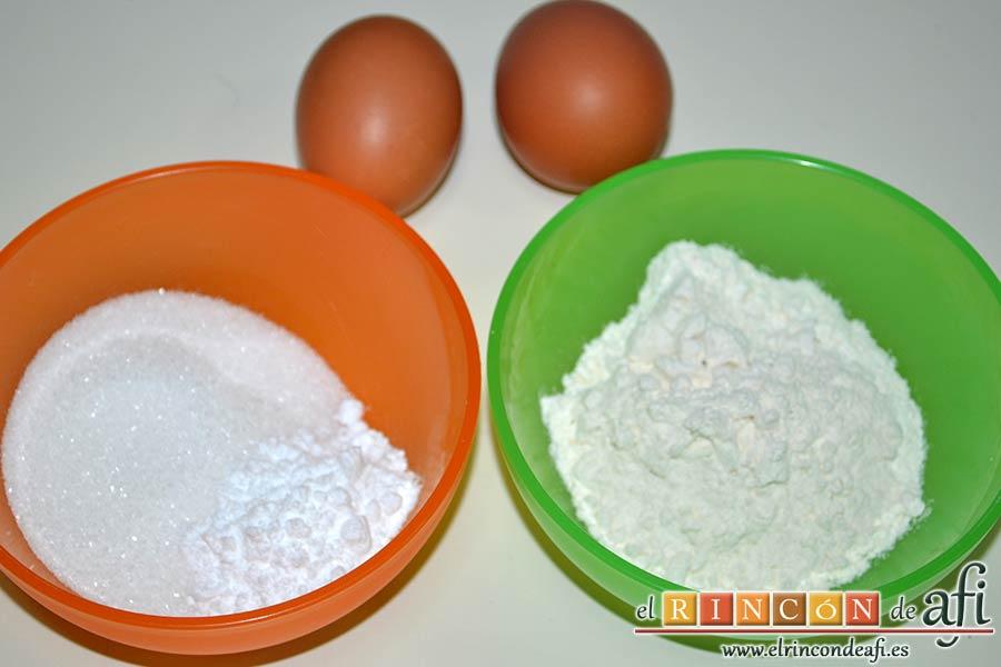 Bizcocho genovés, preparar los ingredientes