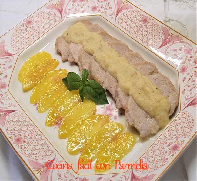 Lomo de cerdo en salsa de sidra