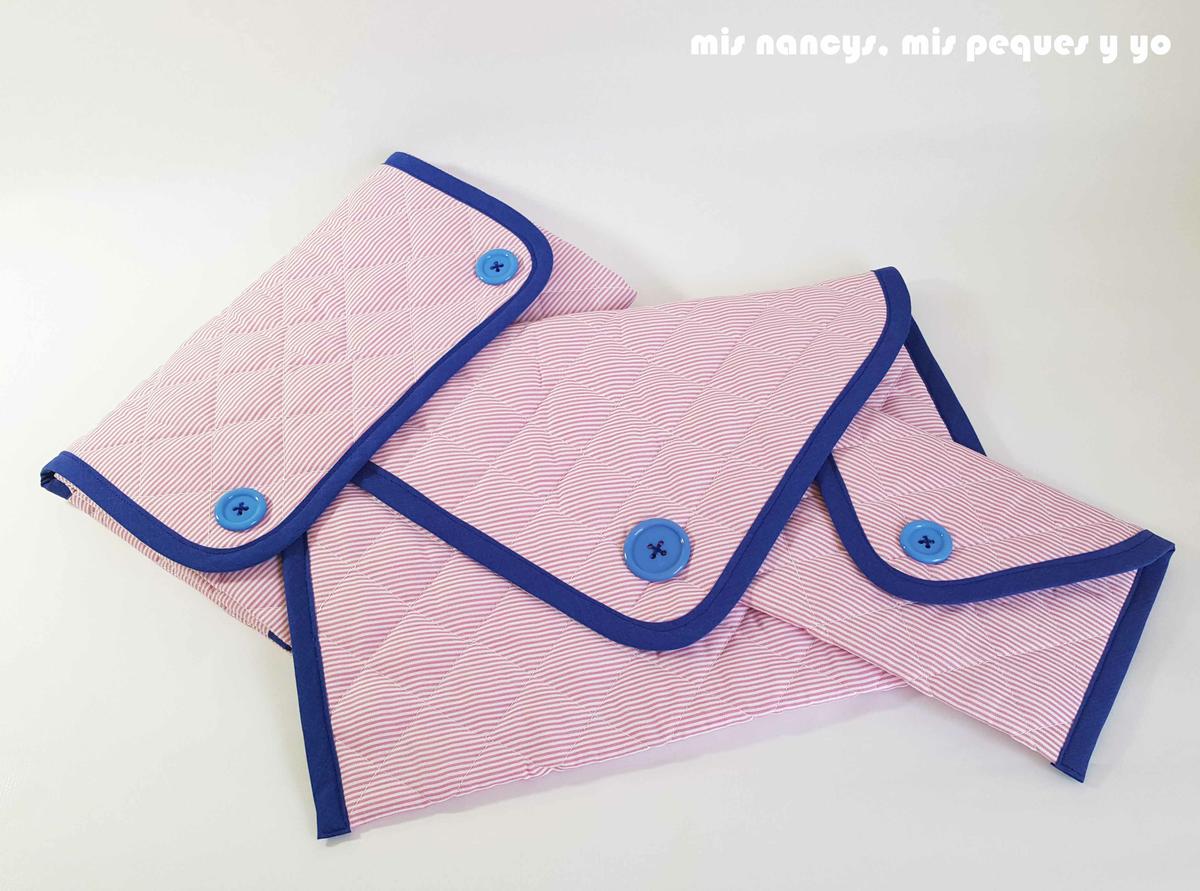 mis nancys, mis peques y yo, conjunto de cambiador para bebe y bolsitas tipo sobre, conjunto de sobres y cambiador